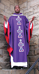 roll collar chasuble